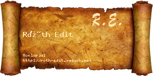 Róth Edit névjegykártya